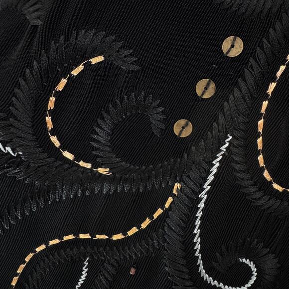 Chico's Travelers Womens Slinky Cardigan Size XL Embroidered Sequin Black - Picture 5 of 6